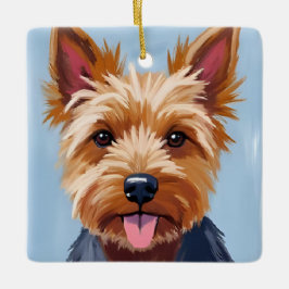 Adorno De Cerámica Yorkshire Terrier | Dog Portrait Painting