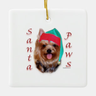 Adorno De Cerámica Yorkshire Terrier Santa Paws