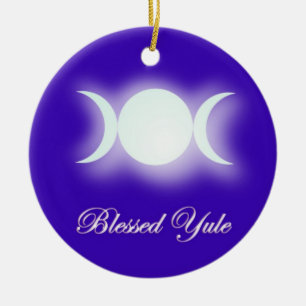 Adorno De Cerámica Yule bendecido (diosa triple de la luna)