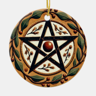 Adorno De Cerámica Yule Pentacle