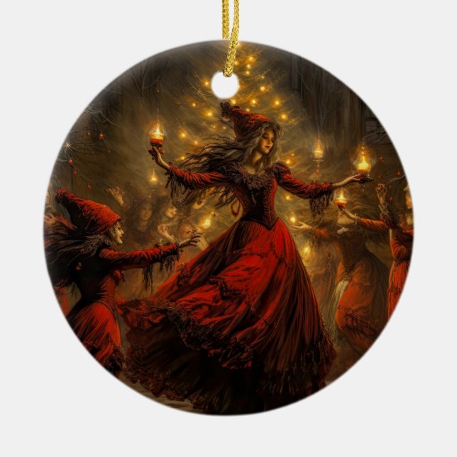 Adorno De Cerámica Yule Witch Navidades (Frente)