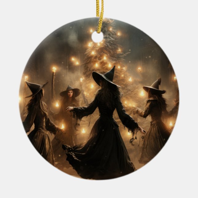 Adorno De Cerámica Yule Witch Navidades (Frente)