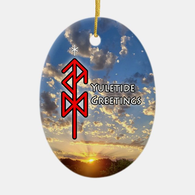 Adorno De Cerámica Yuletide Viking Rune (Frente)