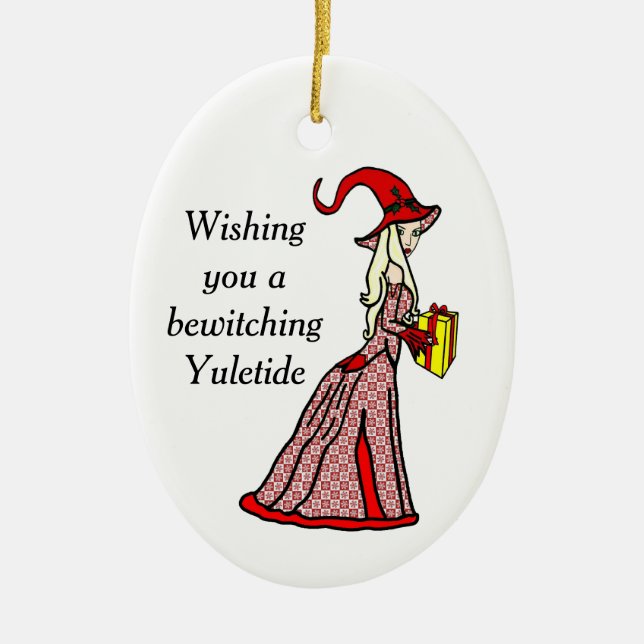 Adorno De Cerámica Yuletide Witch Ornament (Frente)