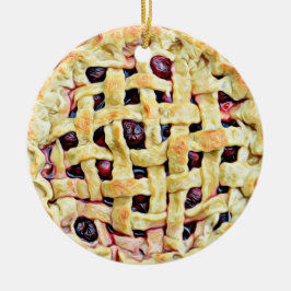 Adorno De Cerámica Yummy Cherry Pie Food Navidades
