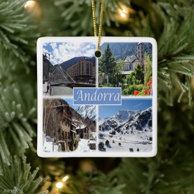 Adorno De Cerámica zAD003 ANDORRA, La Vella, mosaico, (Árbol)