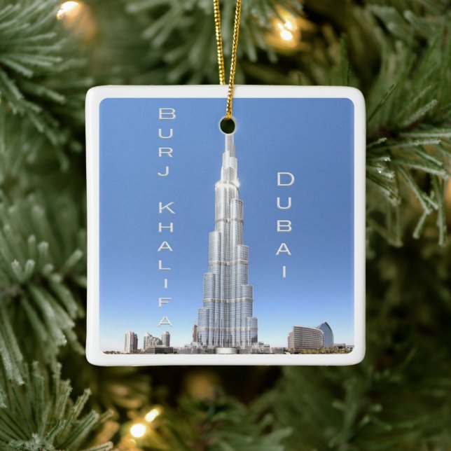 Adorno De Cerámica zAE008 DUBAI BURJ KHALIFA, Emiratos Árabes Unidos, (Árbol)