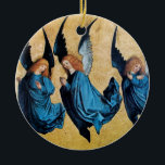 Adorno De Cerámica Zafiro del azul de TRES ÁNGELES<br><div class="desc">El diseño elegante,  artístico y clásico rielaborated de una pintura del renacimiento.</div>