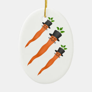 Adorno De Cerámica zanahorias divertidas y elegantes