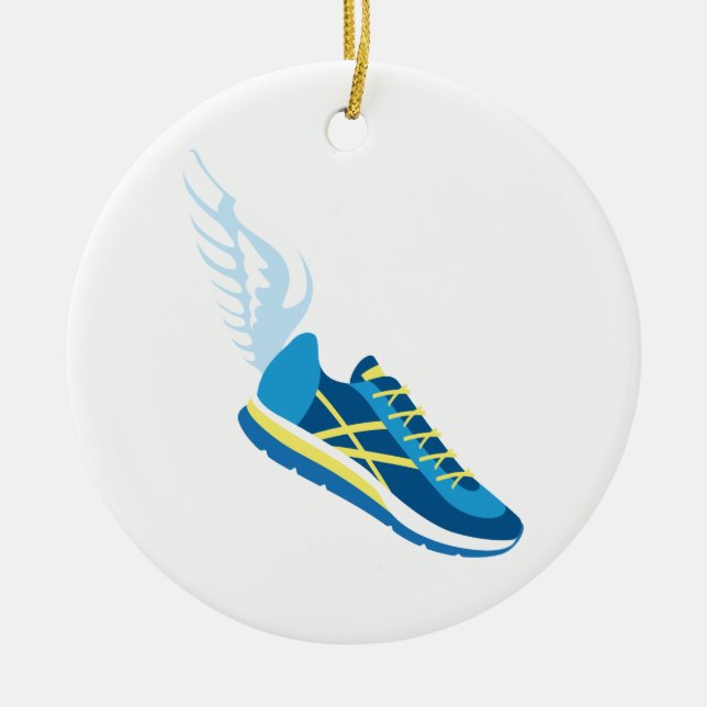 Adorno De Cerámica Zapatilla deportiva coa alas (Frente)