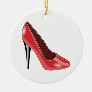 Adorno De Cerámica Zapato rojo