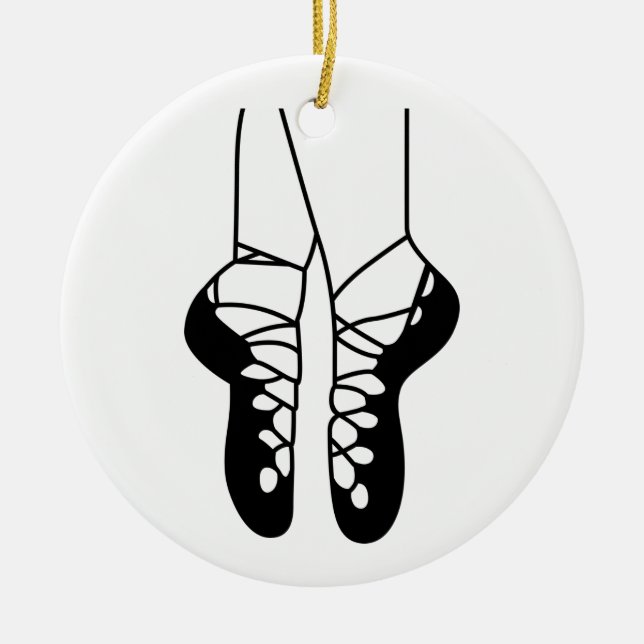 Adorno De Cerámica Zapatos de baile irlandeses (Frente)