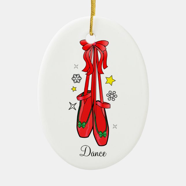 Adorno De Cerámica Zapatos de ballet del navidad (Frente)