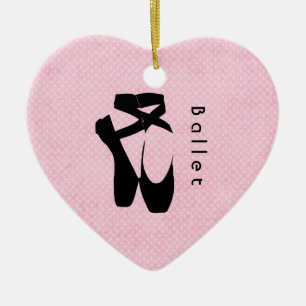 Adorno De Cerámica Zapatos de ballet negro en punta