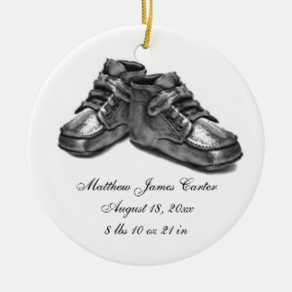 Adorno De Cerámica Zapatos de plata regalo para bebé cumple su primer