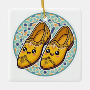 Adorno De Cerámica Zapatos marroquíes amarillos Kawaii adorables Belg