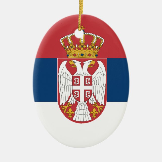 Adorno De Cerámica Zastava Srbije, bandera serbia (Frente)