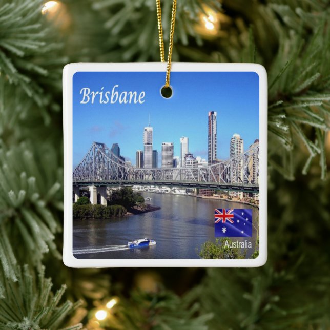 Adorno De Cerámica zAU103 BRISBANE, Australia, Oceanía, (Árbol)