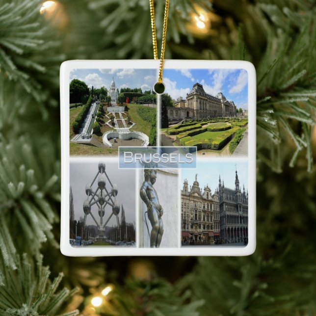 Adorno De Cerámica zBE005 BRUSELAS, Manneken Pis, Bélgica, (Árbol)