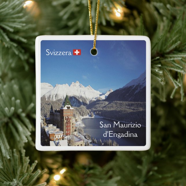 Adorno De Cerámica zCH018 SAN MAURIZIO D'ENGADINA Swiss, (Árbol)