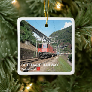 Adorno De Cerámica zCH019 EL FERROCARRIL GOTTHARD Swiss,
