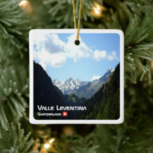 Adorno De Cerámica zCH020 LEVENTINA VALLEY Swiss,