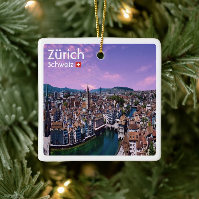 Adorno De Cerámica zCH021 ZURICH Suiza, (Árbol)