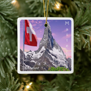 Adorno De Cerámica zCH031 CERVINO Suiza,