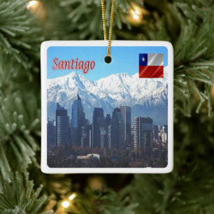Adorno De Cerámica zCL018 Skyline SANTIAGO, América,