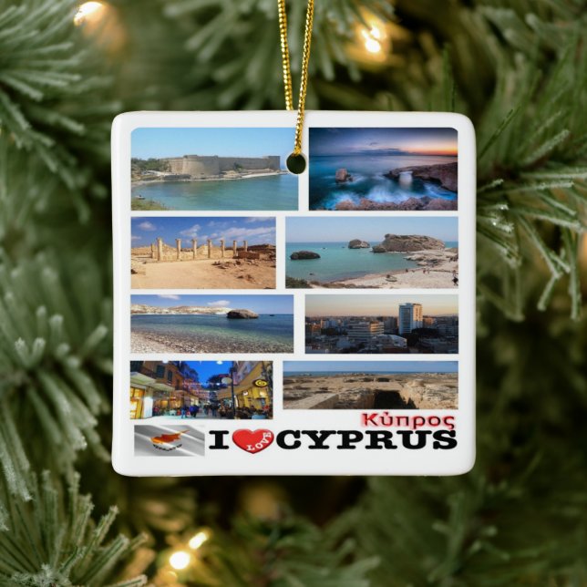 Adorno De Cerámica zCY029 ME ENCANTA el mosaico de CHIPRE, (Árbol)