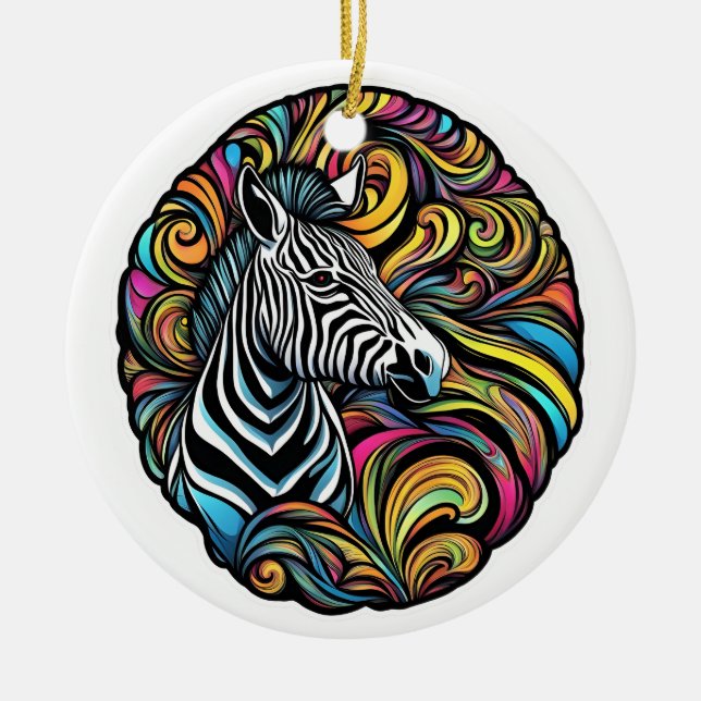 Adorno De Cerámica Zebra 1 (Frente)