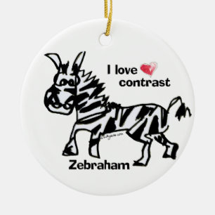 Adorno De Cerámica Zebraham- Amo el contraste