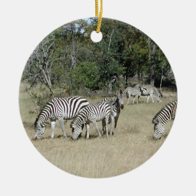 Adorno De Cerámica Zebras (Frente)