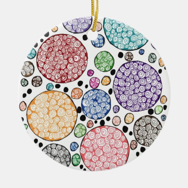 Adorno De Cerámica Zentangle circles pattern (Frente)