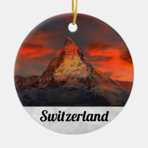 Adorno De Cerámica Zermatt Matterhorn Suiza Alpes suizos Sunset