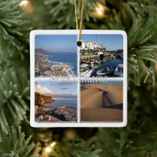 Adorno De Cerámica zES005 GRAN CANARIA, Islas Canarias, España, (Árbol)