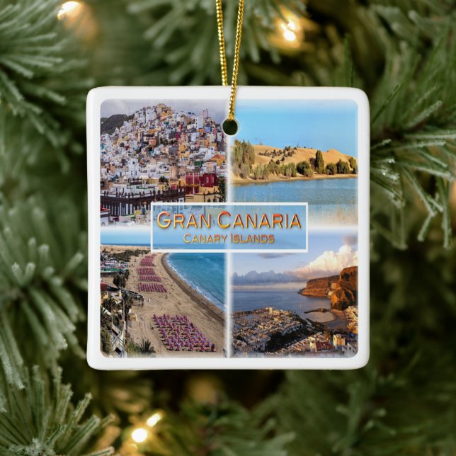 Adorno De Cerámica zES008 LAS PALMAS Gran Canaria, (Árbol)