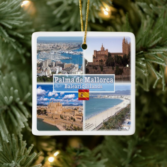 Adorno De Cerámica zES107 MALLORCA PALMA, Islas Baleares, (Árbol)