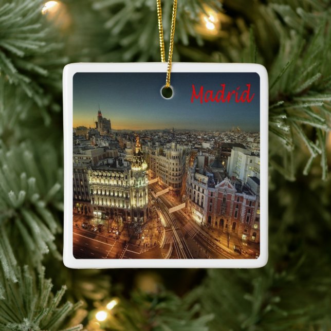 Adorno De Cerámica zES118 MADRID City, España, Europa, (Árbol)