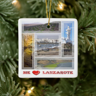 Adorno De Cerámica zES145 LANZAROTE "I Love", España,