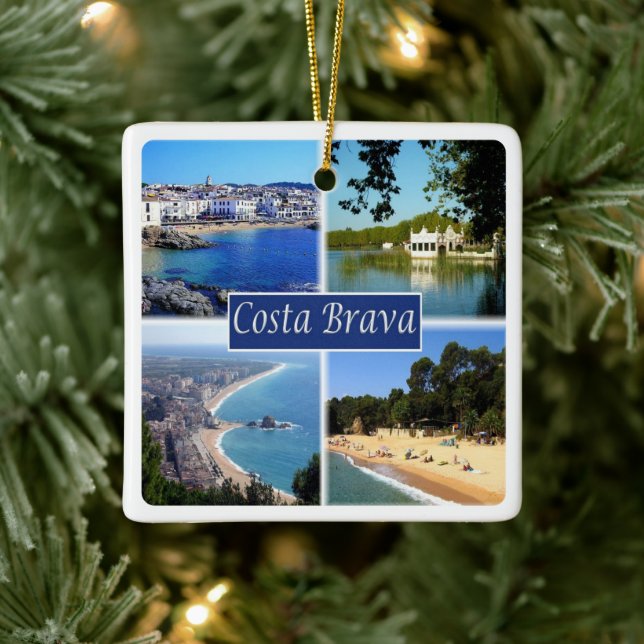 Adorno De Cerámica zES153 COSTA BRAVA España, (Árbol)