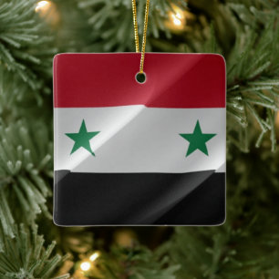 Adorno De Cerámica Zesy002 ondeando la BANDERA siria,