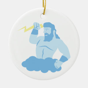Adorno De Cerámica Zeus y su iluminación