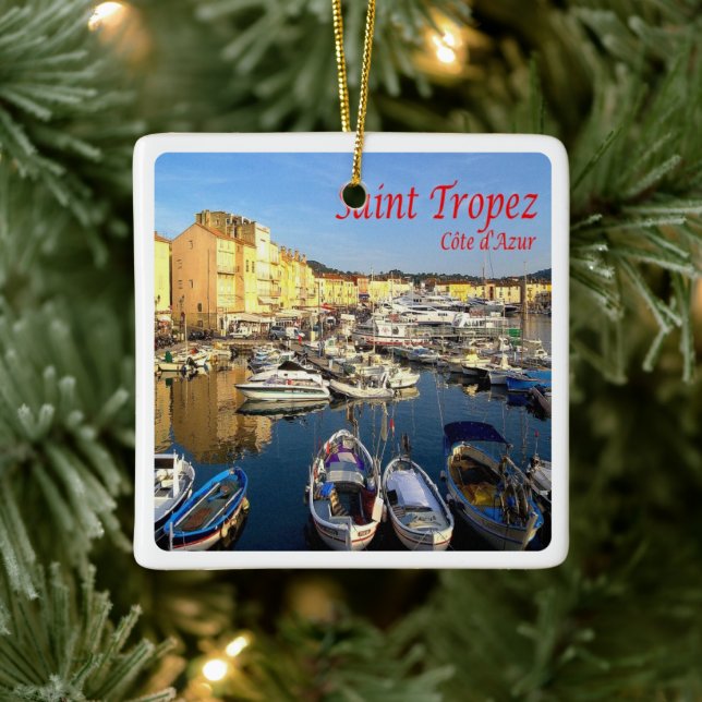 Adorno De Cerámica zFR078 SAINT TROPEZ Riviera Francesa, Francia, (Árbol)