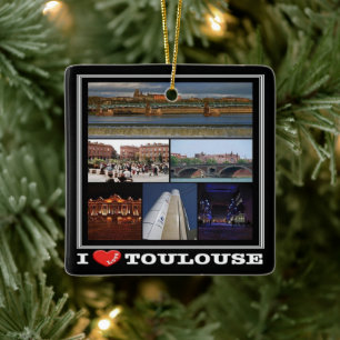 Adorno De Cerámica zFR137 TOULOUSE "I Love", Francia,