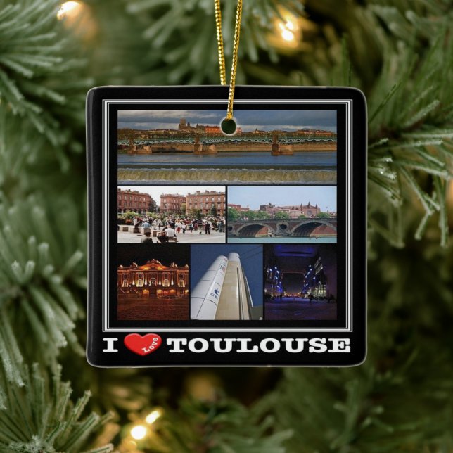 Adorno De Cerámica zFR137 TOULOUSE "I Love", Francia, (Árbol)