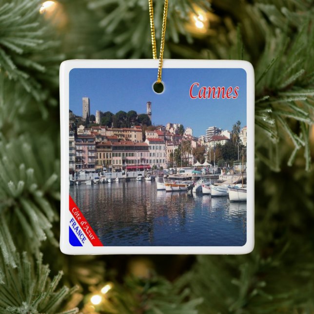 Adorno De Cerámica zFR151 CANNES, Riviera Francesa, Francia, (Árbol)