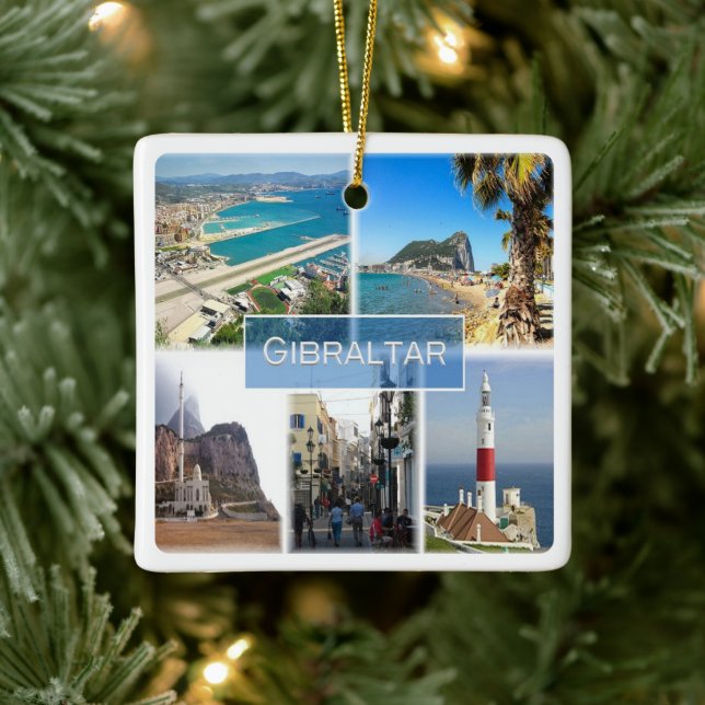 Adorno De Cerámica zGI004 GIBRALTAR, Europa, (Árbol)