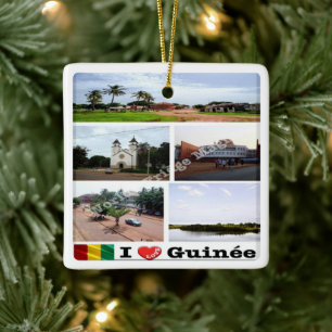 Adorno De Cerámica zGN010 GUINEA I Love, Mosaic, Africa,