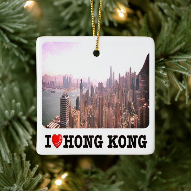 Adorno De Cerámica zHK015 Amo HONG KONG, Asia, (Árbol)